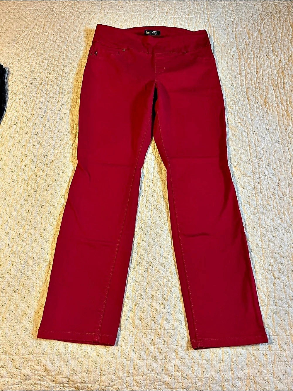 Lee Slim Fit Slim Leg Mid Rise Sculpting Slim Leg Mid Rise Jeans Waist 12 Red